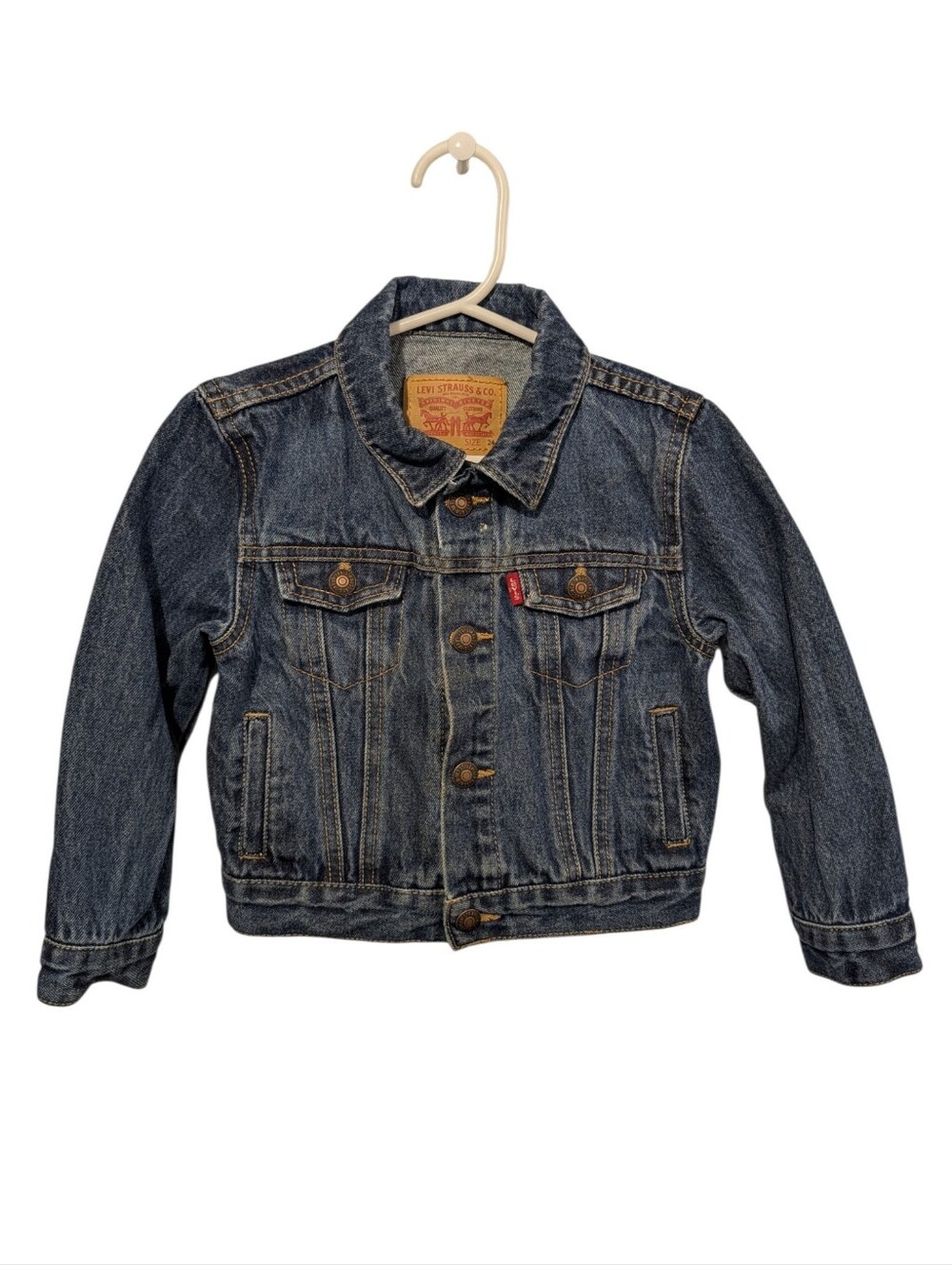 Levi's Kids Dark Blue Denim Trucker Jacket Size 24 Months